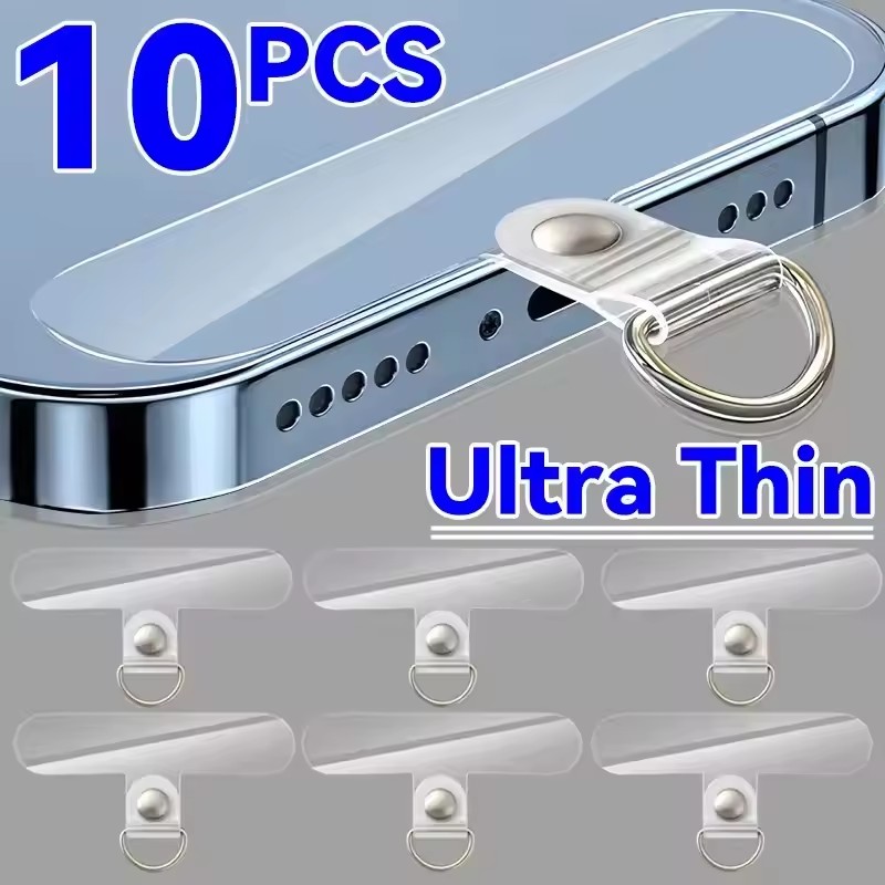 Phone Accessories For Android - Universal transparente destacável telefone cordão clipes